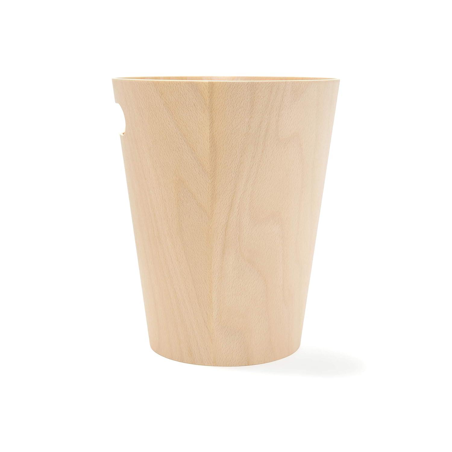 image:imageUmbra Woodrow 2Gallon Modern Wooden Trash Can Wastebasket Attractive Bin for Garbage or Recycling Suitable for Home or Office Slate BlueNatural