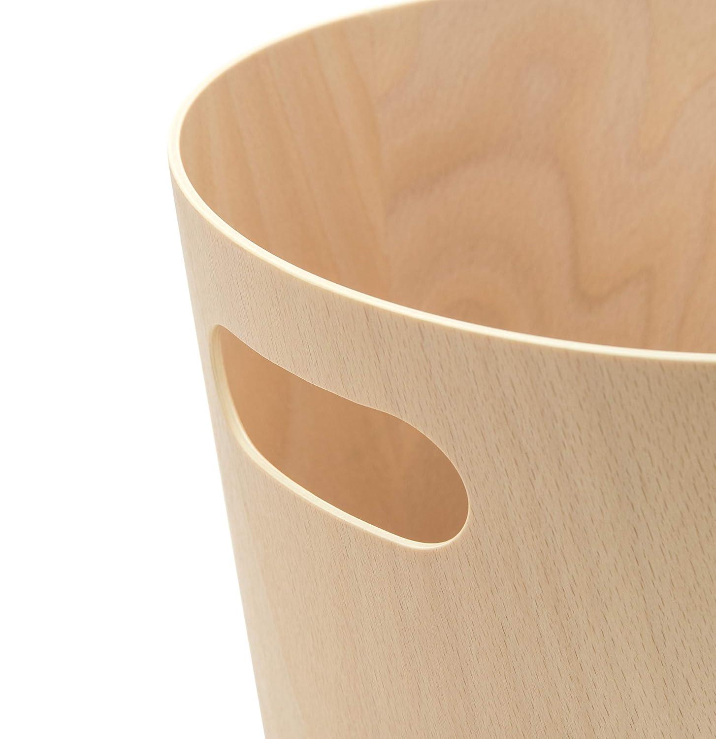 image:imageUmbra Woodrow 2Gallon Modern Wooden Trash Can Wastebasket Attractive Bin for Garbage or Recycling Suitable for Home or Office Slate BlueNatural