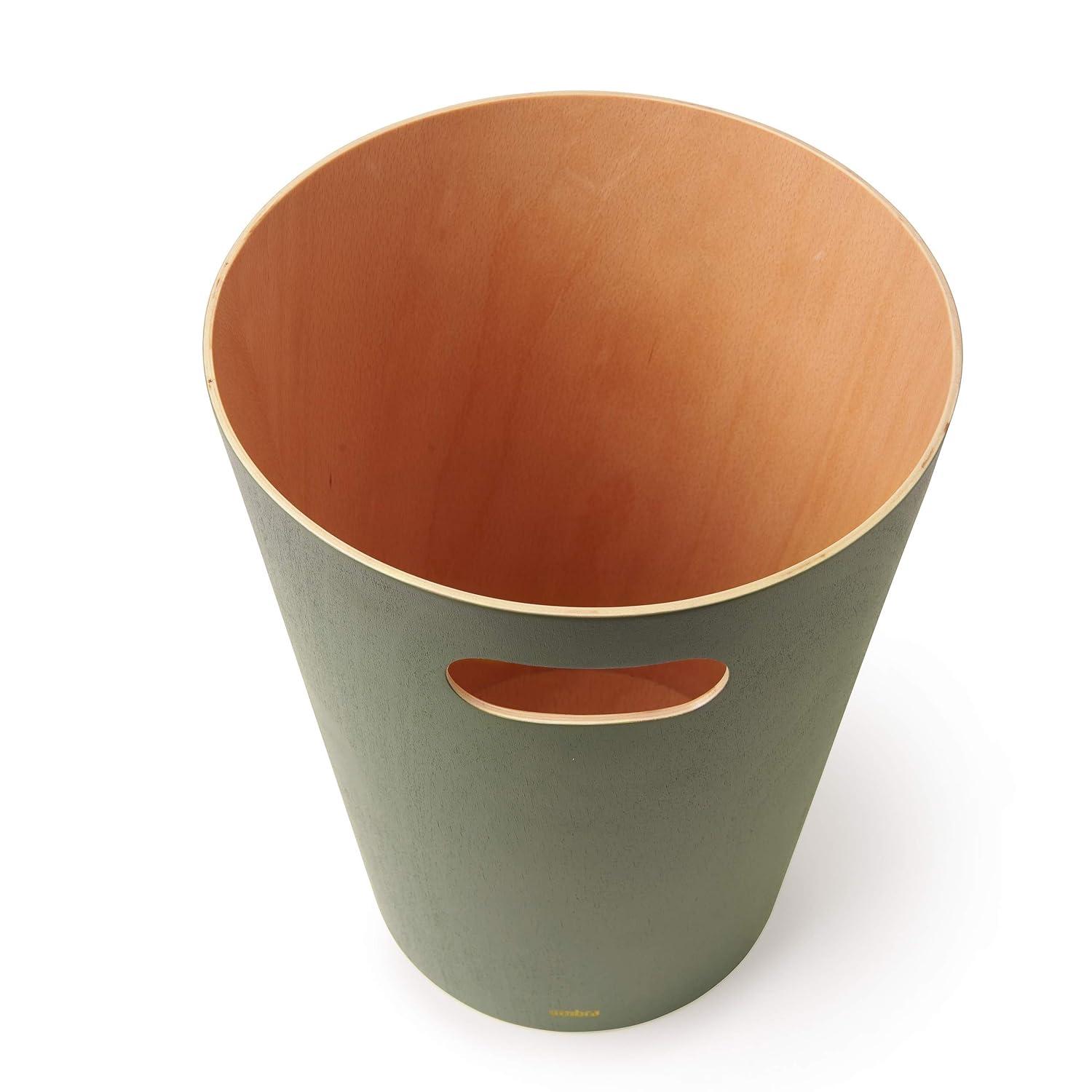 image:imageUmbra Woodrow 2Gallon Modern Wooden Trash Can Wastebasket Attractive Bin for Garbage or Recycling Suitable for Home or Office Slate BlueSpruce