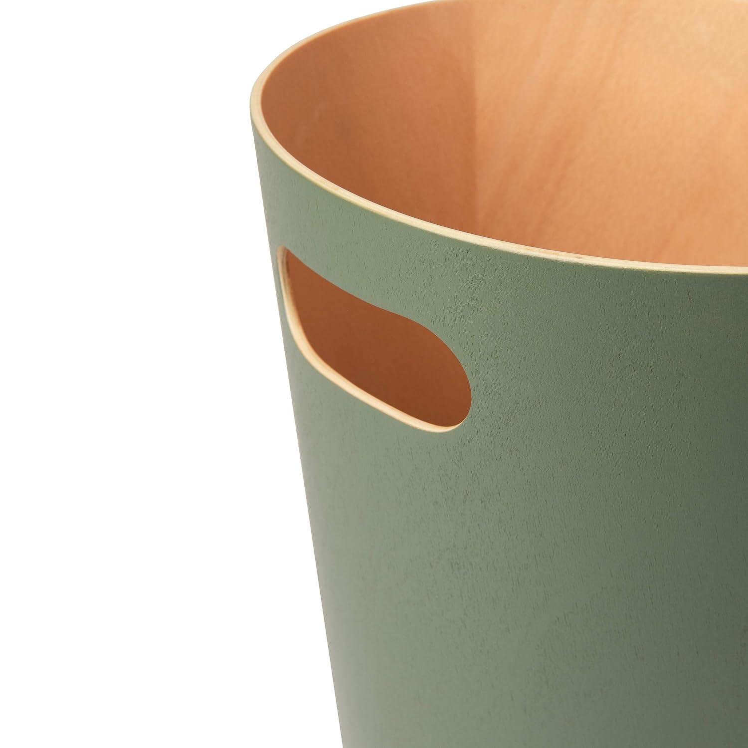 image:imageUmbra Woodrow 2Gallon Modern Wooden Trash Can Wastebasket Attractive Bin for Garbage or Recycling Suitable for Home or Office Slate BlueSpruce