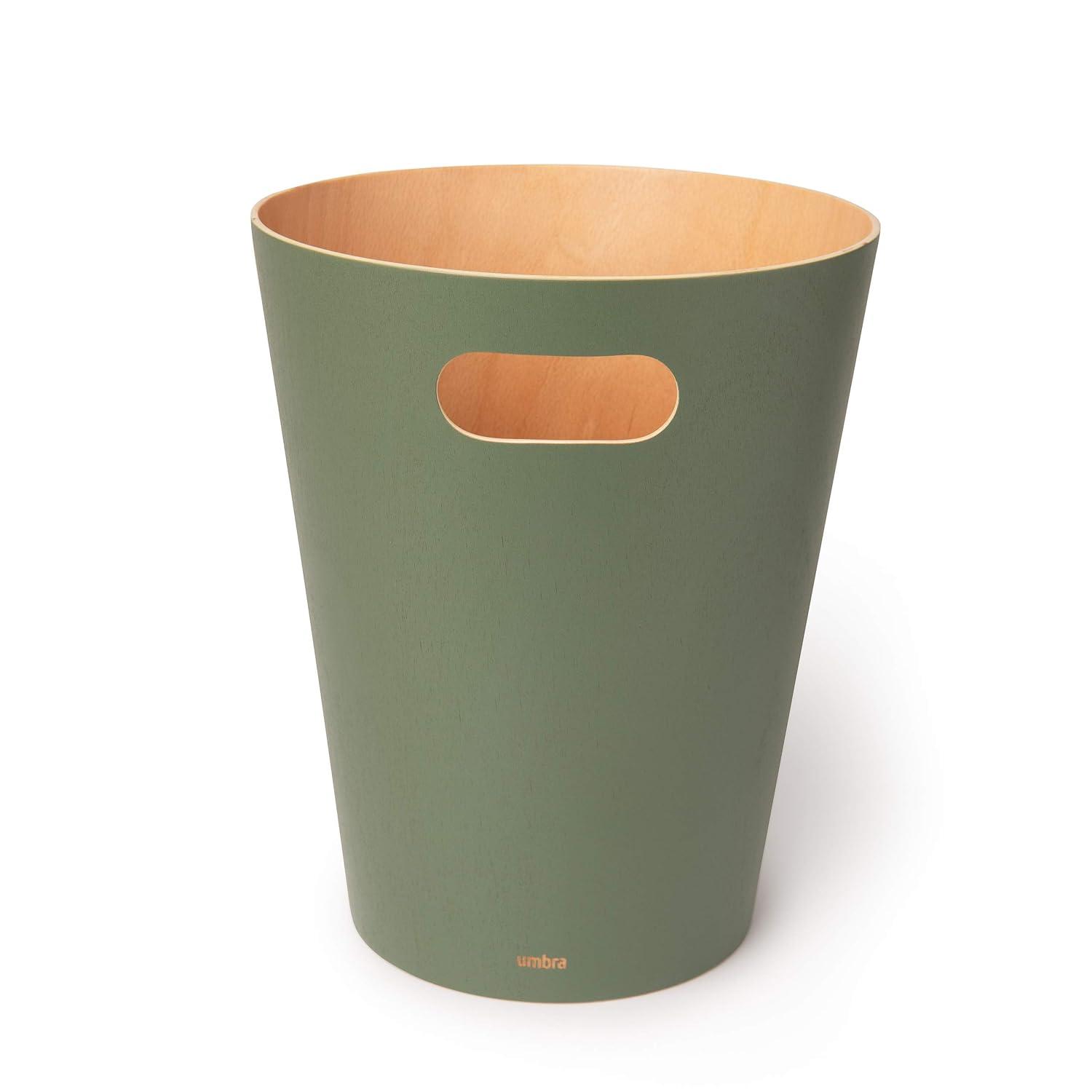 image:imageUmbra Woodrow 2Gallon Modern Wooden Trash Can Wastebasket Attractive Bin for Garbage or Recycling Suitable for Home or Office Slate BlueSpruce