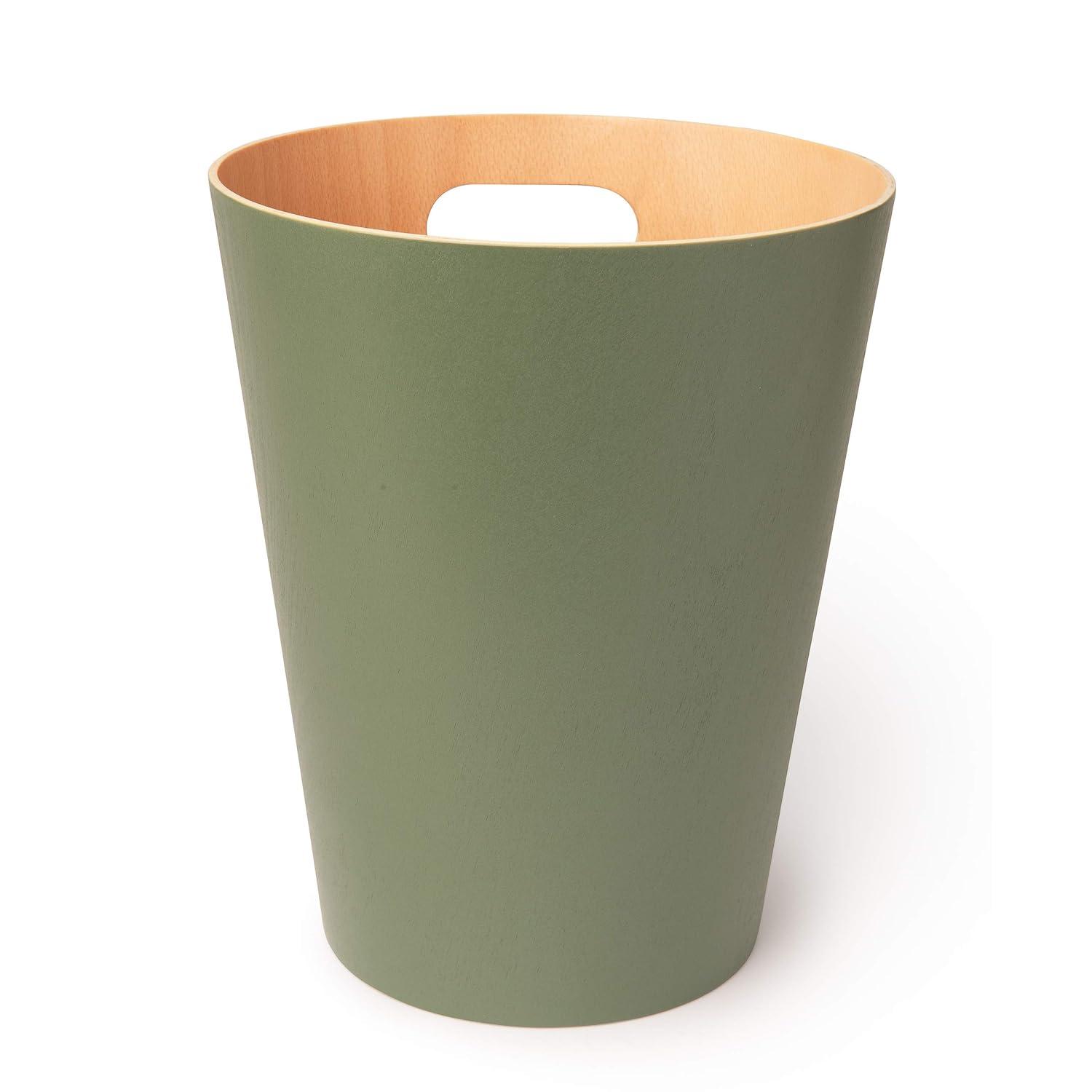 image:imageUmbra Woodrow 2Gallon Modern Wooden Trash Can Wastebasket Attractive Bin for Garbage or Recycling Suitable for Home or Office Slate BlueSpruce