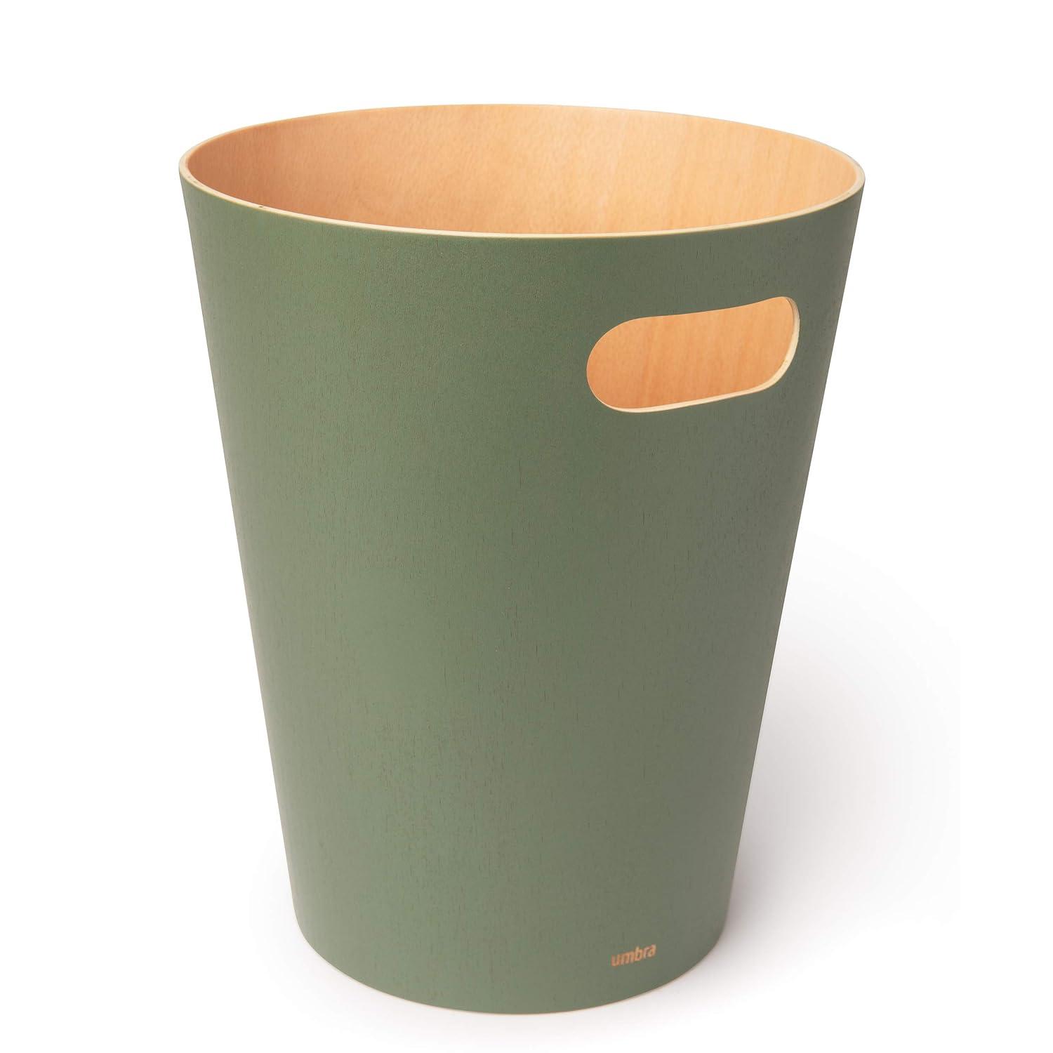 image:imageUmbra Woodrow 2Gallon Modern Wooden Trash Can Wastebasket Attractive Bin for Garbage or Recycling Suitable for Home or Office Slate BlueSpruce