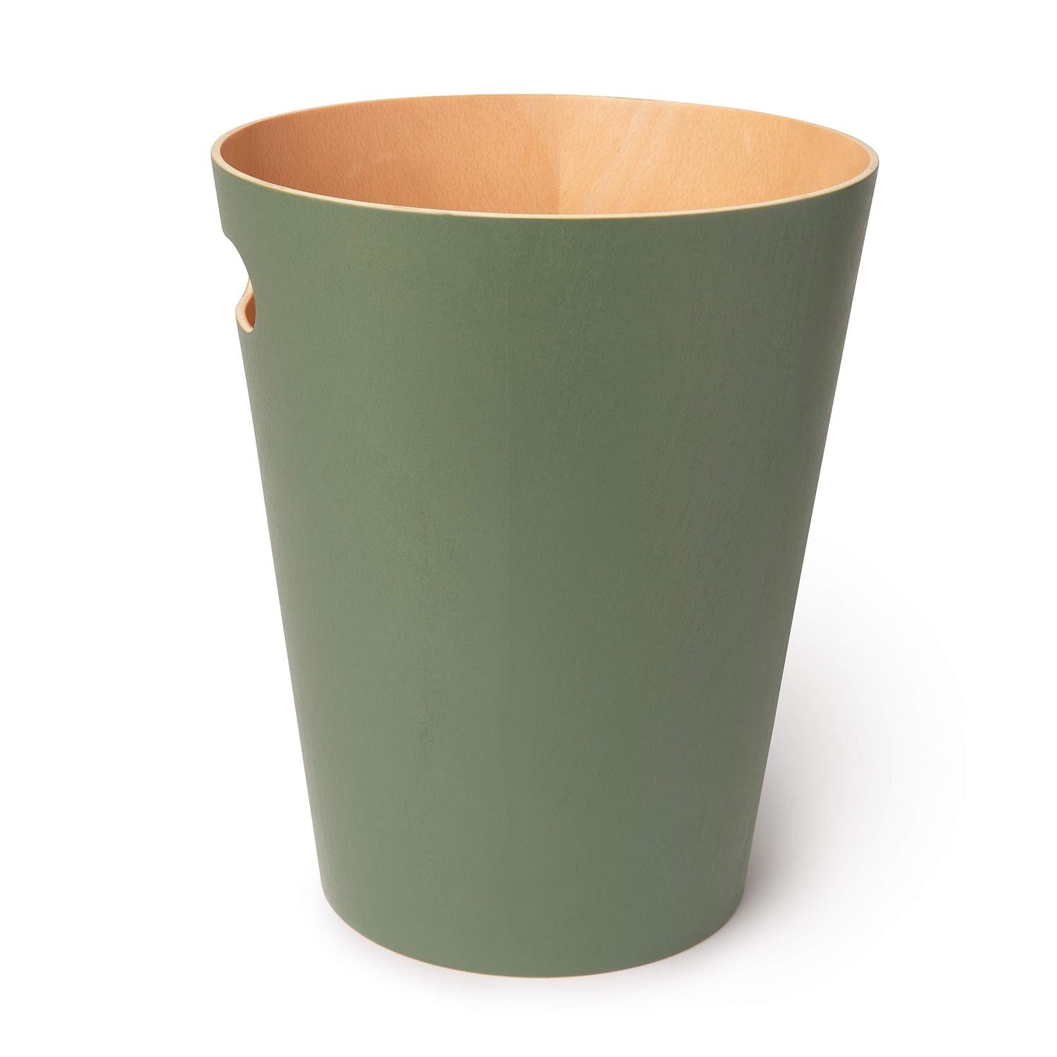 image:imageUmbra Woodrow 2Gallon Modern Wooden Trash Can Wastebasket Attractive Bin for Garbage or Recycling Suitable for Home or Office Slate BlueSpruce