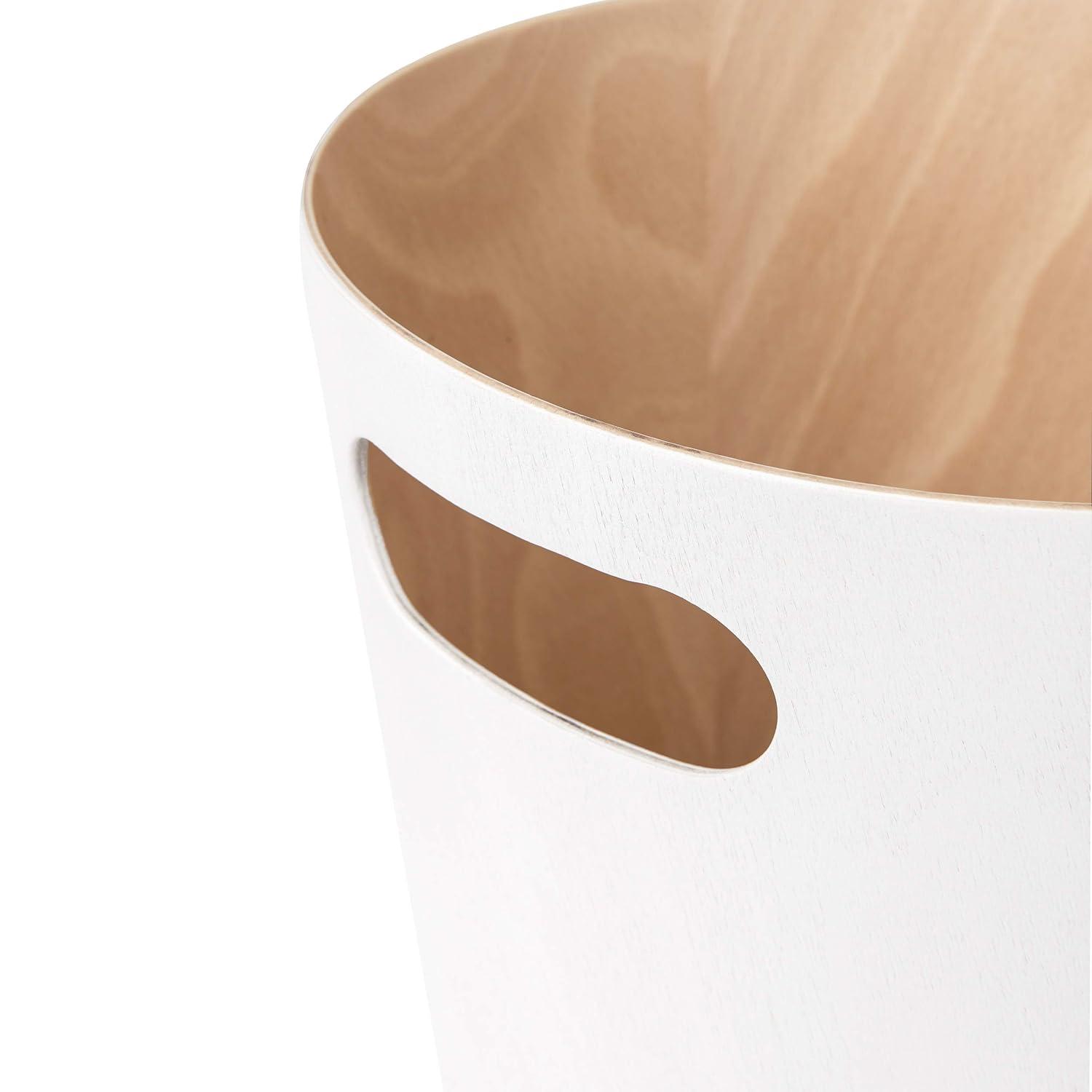 image:imageUmbra Woodrow 2Gallon Modern Wooden Trash Can Wastebasket Attractive Bin for Garbage or Recycling Suitable for Home or Office Slate BlueWhite