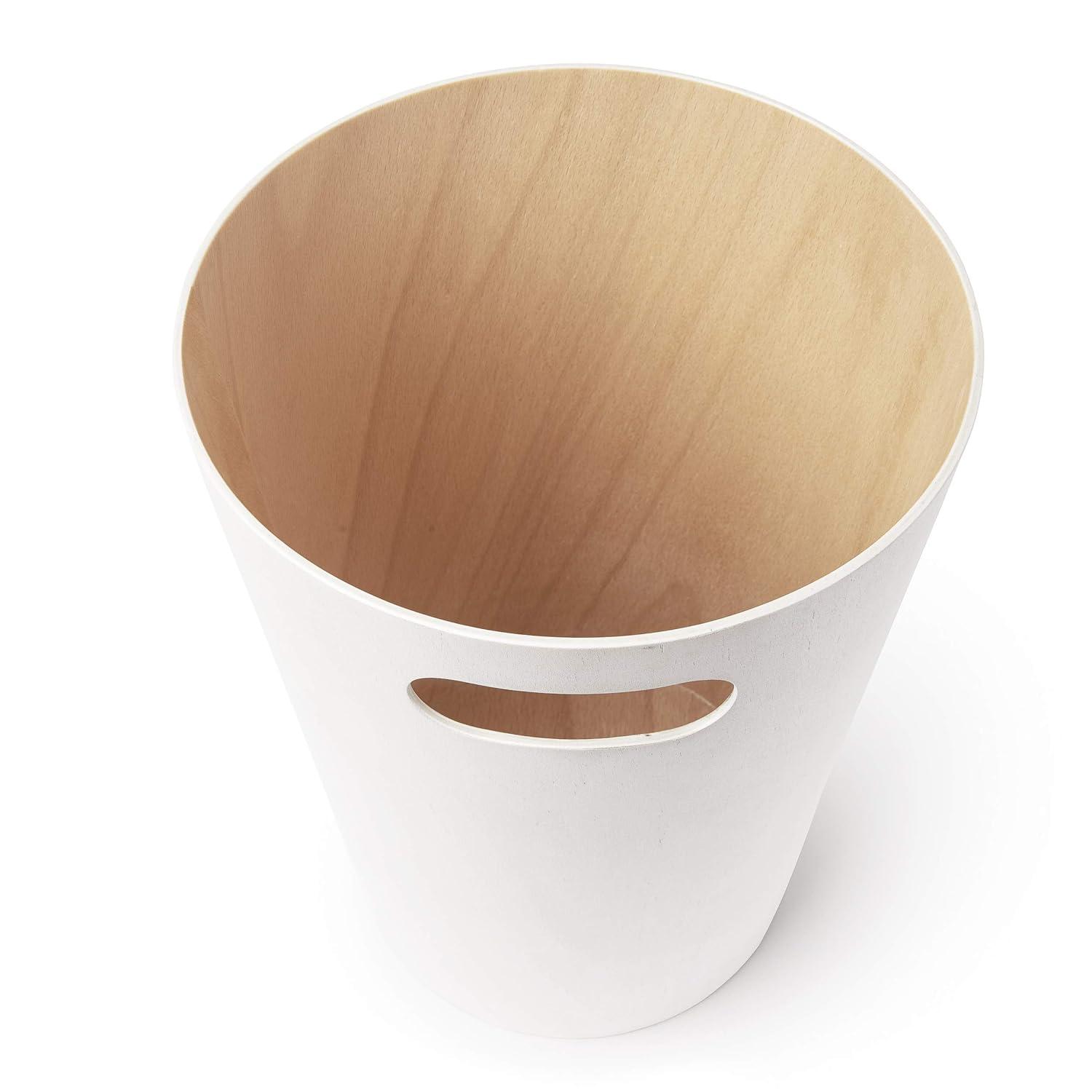 image:imageUmbra Woodrow 2Gallon Modern Wooden Trash Can Wastebasket Attractive Bin for Garbage or Recycling Suitable for Home or Office Slate BlueWhite
