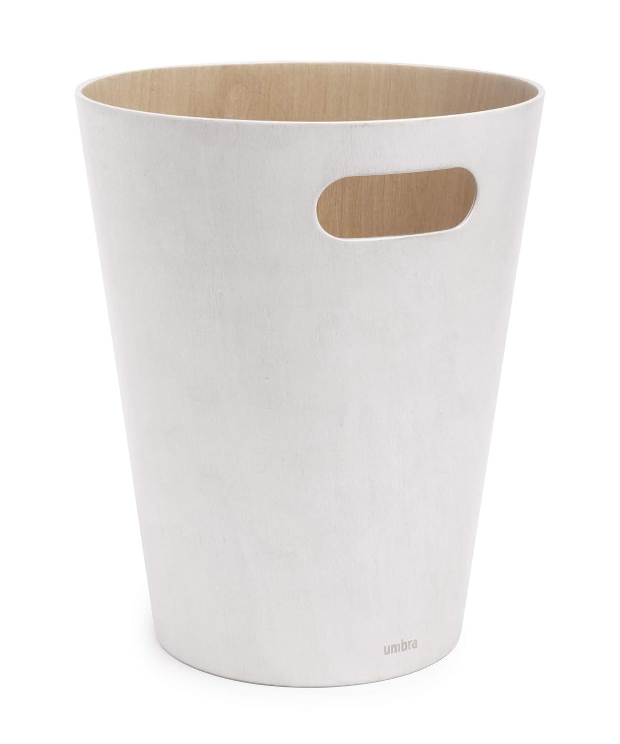 image:imageUmbra Woodrow 2Gallon Modern Wooden Trash Can Wastebasket Attractive Bin for Garbage or Recycling Suitable for Home or Office Slate BlueWhite