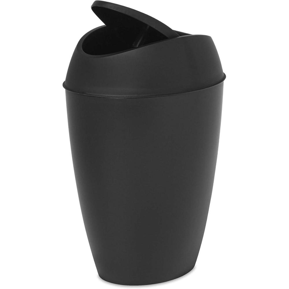 image:imageUmbra Twirla 24 Gallon Trash Can with Swingtop Lid GrayBlack