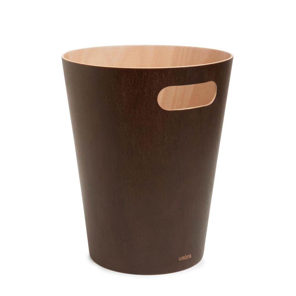 image:imageUmbra Woodrow 2Gallon Modern Wooden Trash Can Wastebasket Attractive Bin for Garbage or Recycling Suitable for Home or Office Slate BlueEspresso