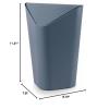 Umbra Corner Can Slate Blue Trash Can with Lid Square Type