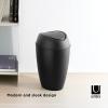 Umbra Twirla, 2.4 Gallon Trash Can with Swing-top Lid, Gray(Black)