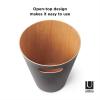 Umbra Woodrow 2-Gallon Modern Wooden Trash Can Wastebasket, Attractive Bin for Garbage or Recycling, Suitable for Home or Office, Slate Blue(Dark Grey)