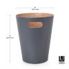 Umbra Woodrow 2-Gallon Modern Wooden Trash Can Wastebasket, Attractive Bin for Garbage or Recycling, Suitable for Home or Office, Slate Blue(Dark Grey)