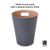 Umbra Woodrow 2-Gallon Modern Wooden Trash Can Wastebasket, Attractive Bin for Garbage or Recycling, Suitable for Home or Office, Slate Blue(Dark Grey)