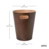 Umbra Woodrow 2-Gallon Modern Wooden Trash Can Wastebasket, Attractive Bin for Garbage or Recycling, Suitable for Home or Office, Slate Blue(Espresso)