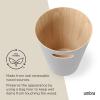 Umbra Woodrow 2-Gallon Modern Wooden Trash Can Wastebasket, Attractive Bin for Garbage or Recycling, Suitable for Home or Office, Slate Blue(Light Grey)