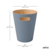 Umbra Woodrow 2-Gallon Modern Wooden Trash Can Wastebasket, Attractive Bin for Garbage or Recycling, Suitable for Home or Office, Slate Blue(Slate Blue)