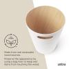 Umbra Woodrow 2-Gallon Modern Wooden Trash Can Wastebasket, Attractive Bin for Garbage or Recycling, Suitable for Home or Office, Slate Blue(White)