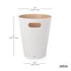 Umbra Woodrow 2-Gallon Modern Wooden Trash Can Wastebasket, Attractive Bin for Garbage or Recycling, Suitable for Home or Office, Slate Blue(White)