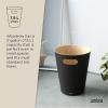 Umbra Woodrow 2-Gallon Wood Trash Can Wastebasket, Attractive Bin for Garbage or Recycling, Suitable for Home or Office, Black