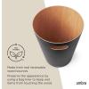 Umbra Woodrow 2-Gallon Wood Trash Can Wastebasket, Attractive Bin for Garbage or Recycling, Suitable for Home or Office, Black