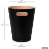 Umbra Woodrow 2-Gallon Wood Trash Can Wastebasket, Attractive Bin for Garbage or Recycling, Suitable for Home or Office, Black