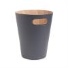 Umbra Woodrow 2-Gallon Modern Wooden Trash Can Wastebasket, Attractive Bin for Garbage or Recycling, Suitable for Home or Office, Slate Blue(Dark Grey)