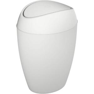 Umbra Twirla, 2.4 Gallon Trash Can with Swing-top Lid, Gray(White)