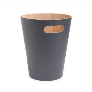 Umbra Woodrow 2-Gallon Modern Wooden Trash Can Wastebasket, Attractive Bin for Garbage or Recycling, Suitable for Home or Office, Slate Blue(Dark Grey)
