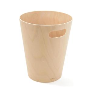 Umbra Woodrow 2-Gallon Modern Wooden Trash Can Wastebasket, Attractive Bin for Garbage or Recycling, Suitable for Home or Office, Slate Blue(Natural)