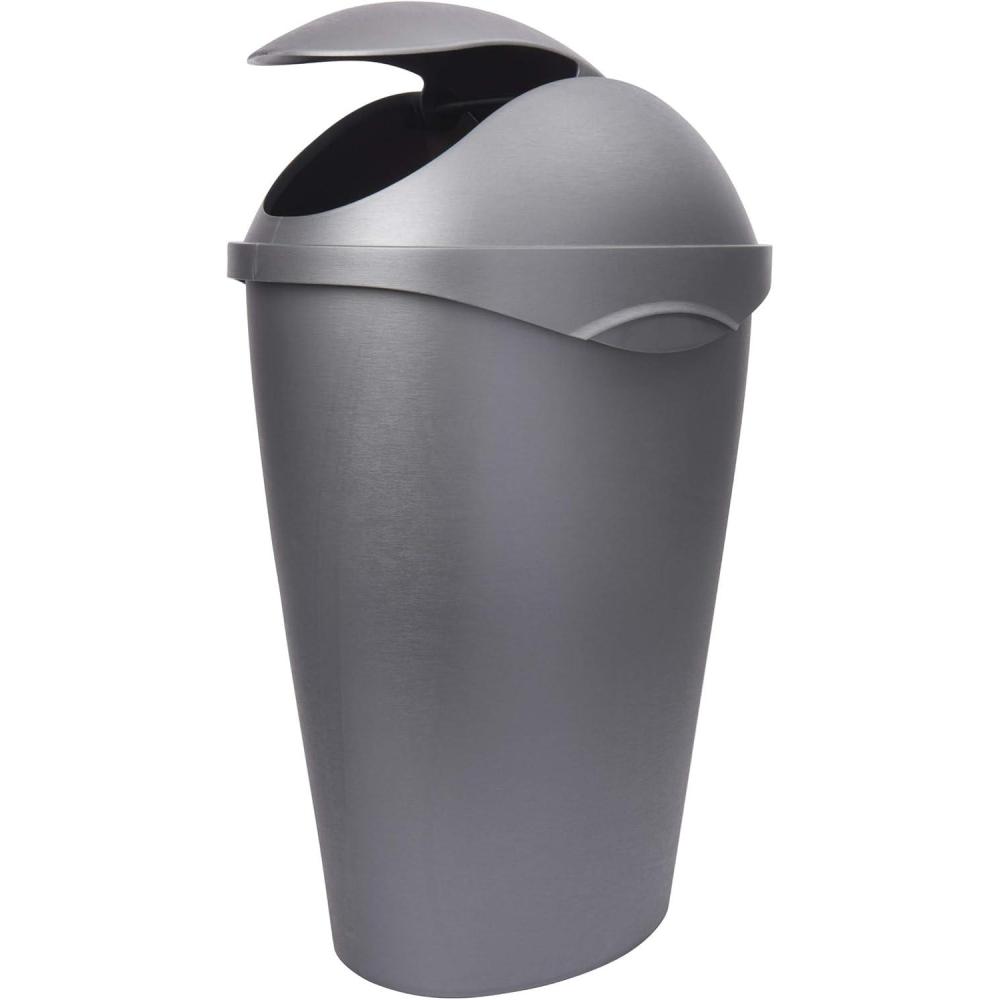 image:imageUmbra Swinger 12Gallon SwingTop Waste Can BlackNickel