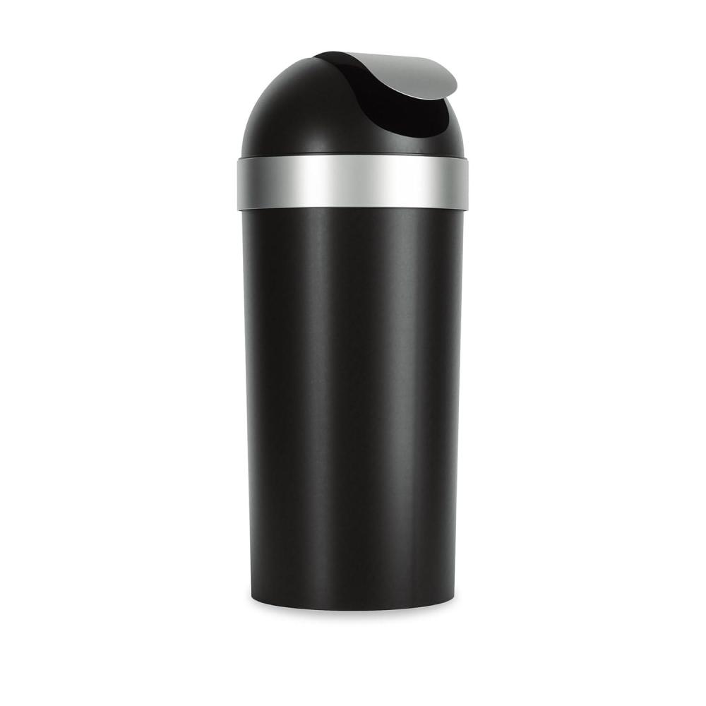 image:imageUmbra Trash Can Large Capacity Trash Can Dust Box Bench 24 gal 62 L BlackNickel