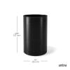 Umbra Metalla Trash Can Waste Basket, Plastic 4.5 Gallon (17L) Bin, Black(Black)