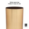 Umbra Metalla Trash Can Waste Basket, Plastic 4.5 Gallon (17L) Bin, Black(Gold)