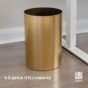 Umbra Metalla Trash Can Waste Basket, Plastic 4.5 Gallon (17L) Bin, Black(Gold)