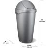 Umbra Swinger 12-Gallon Swing-Top Waste Can, Black(Nickel)