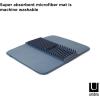 Umbra UDry Dish Drying Rack with Mat – Kitchen Countertop Dish Drainer & Absorbent Microfiber Drying Mat, Foldable Dish Rack Organizer for Plates, Cups & Utensils, Sand(Denim)