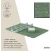 Umbra UDry Dish Drying Rack with Mat – Kitchen Countertop Dish Drainer & Absorbent Microfiber Drying Mat, Foldable Dish Rack Organizer for Plates, Cups & Utensils, Sand(Spruce)
