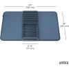 Umbra UDry Dish Drying Rack with Mat – Kitchen Countertop Dish Drainer & Absorbent Microfiber Drying Mat, Foldable Dish Rack Organizer for Plates, Cups & Utensils, Sand(Slate Blue)