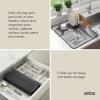 Umbra UDry Dish Drying Rack with Mat – Kitchen Countertop Dish Drainer & Absorbent Microfiber Drying Mat, Foldable Dish Rack Organizer for Plates, Cups & Utensils, Sand(Gray)