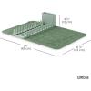 Umbra UDry Dish Drying Rack with Mat – Kitchen Countertop Dish Drainer & Absorbent Microfiber Drying Mat, Foldable Dish Rack Organizer for Plates, Cups & Utensils, Sand(Spruce)