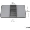 Umbra UDry Dish Drying Rack with Mat – Kitchen Countertop Dish Drainer & Absorbent Microfiber Drying Mat, Foldable Dish Rack Organizer for Plates, Cups & Utensils, Sand(Gray)