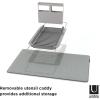 Umbra UDry Dish Drying Rack with Mat – Kitchen Countertop Dish Drainer & Absorbent Microfiber Drying Mat, Foldable Dish Rack Organizer for Plates, Cups & Utensils, Sand(Charcoal)