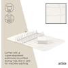 Umbra UDry Dish Drying Rack with Mat – Kitchen Countertop Dish Drainer & Absorbent Microfiber Drying Mat, Foldable Dish Rack Organizer for Plates, Cups & Utensils, Sand(Sand)