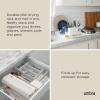 Umbra UDry Dish Drying Rack with Mat – Kitchen Countertop Dish Drainer & Absorbent Microfiber Drying Mat, Foldable Dish Rack Organizer for Plates, Cups & Utensils, Sand(Sand)