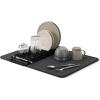 Umbra UDry Dish Drying Rack with Mat – Kitchen Countertop Dish Drainer & Absorbent Microfiber Drying Mat, Foldable Dish Rack Organizer for Plates, Cups & Utensils, Sand(Black)