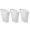 umbra 9981000218 Slim Trash Can Oval Lidless Pale Trash Can Waste Box White 7.5L Skinny Can 9981000218 3 Pack