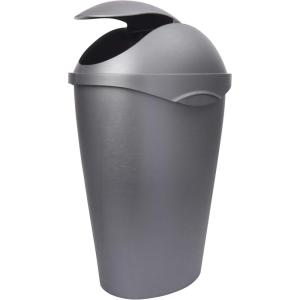 Umbra Swinger 12-Gallon Swing-Top Waste Can, Black(Nickel)