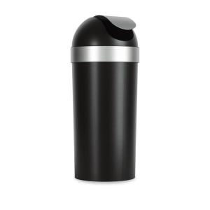 Umbra Trash Can, Large Capacity, Trash Can, Dust Box, Bench, 2.4 gal (62 L), Black/Nickel