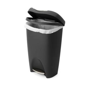 Umbra Trash Can, Large Capacity, Trash Can, Dust Box, Brimcan, 11.6 gal (50 L), Black